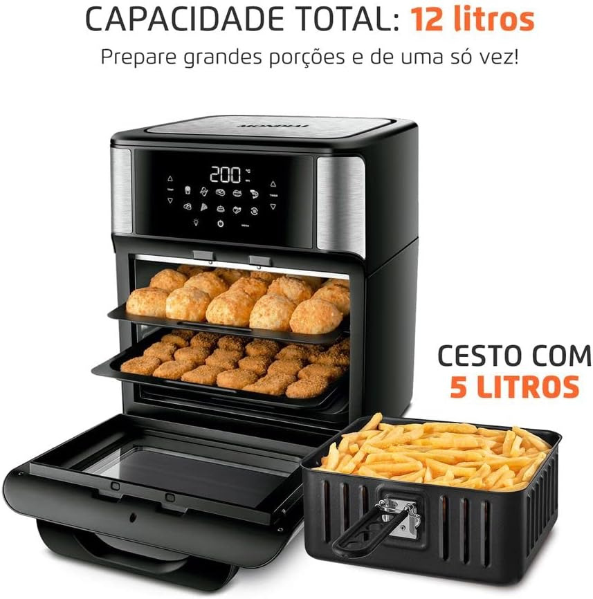 Detalhe painel digital Air Fryer Mondial
